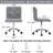 Light Gray Armless Ergonomic Adjustable Swivel Office Chair with Wheels – Modern Rolling Computer Desk Chair, Comfortable Task Chair for Home Office, Study, or Vanity-4687799