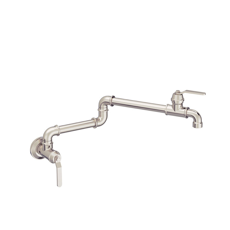 Kinzie Wall Mount Pot Filler, Stainless Steel