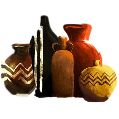 " Still Life Cut Pots "