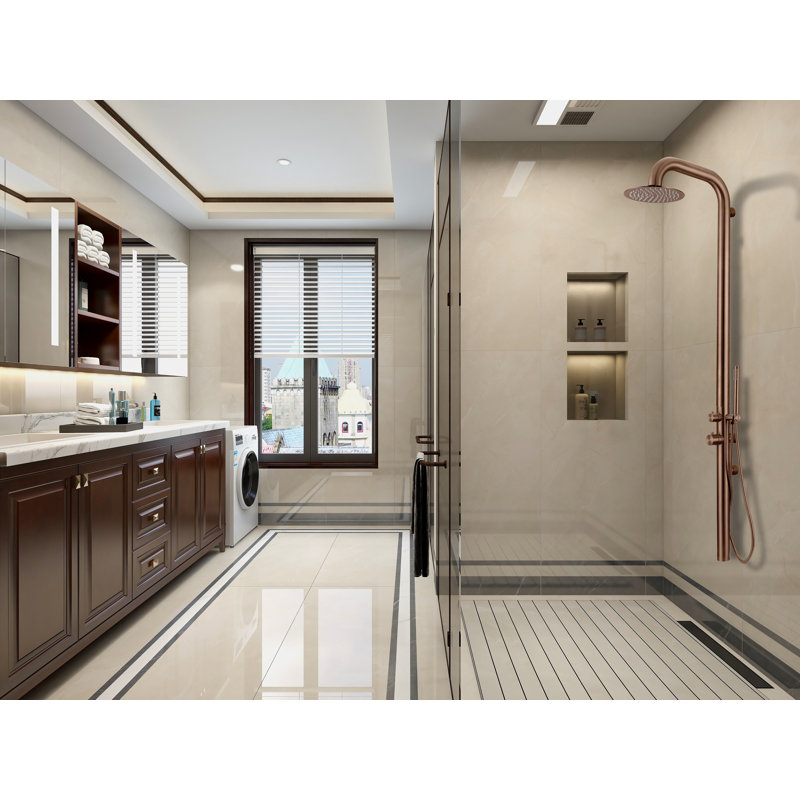 Rose Gold Stainless Steel Outdoor Shower with Handheld