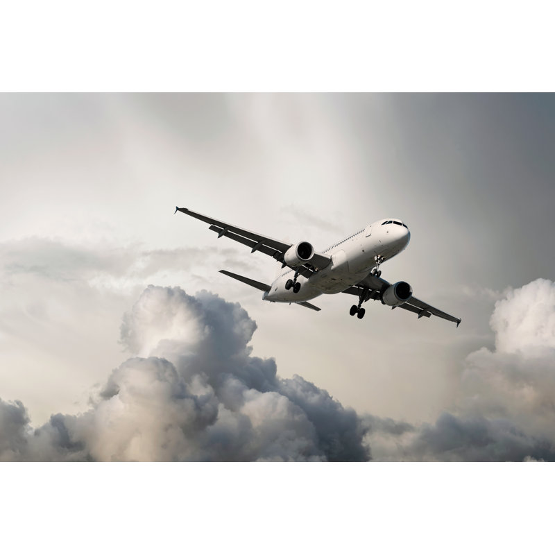 Jet Avion atterrissant dans la tempête par Sharplie_Done, H 24 po x l 36 po