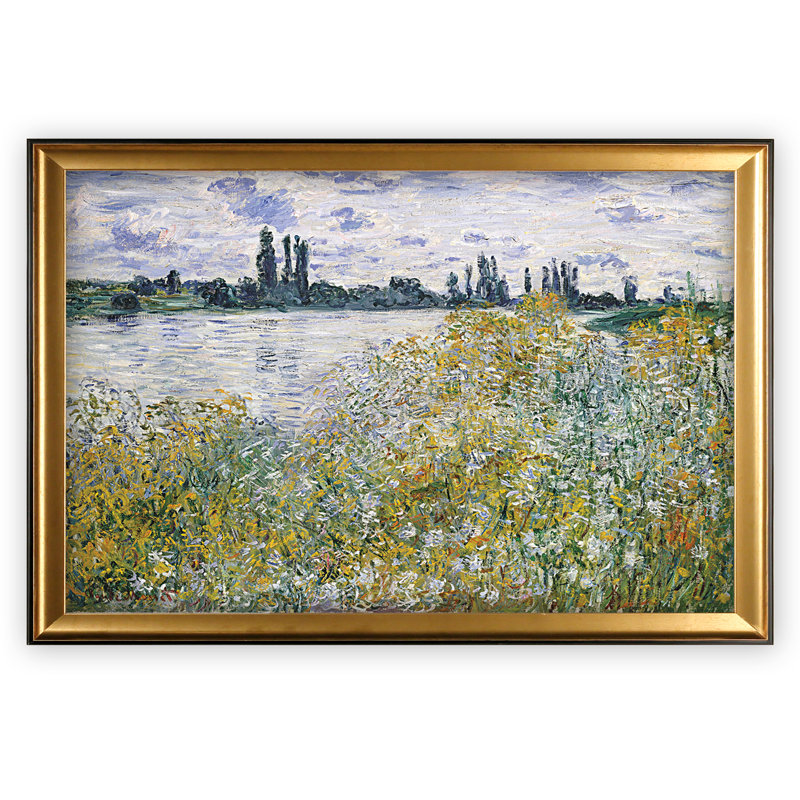 « le fleurs near theuil », impression, Cadre doré, H 27 po x l 39 po x P 2 po, Pas de tapis