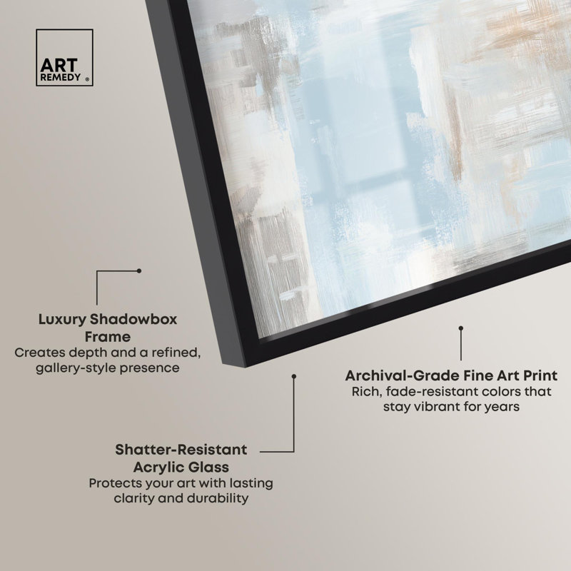 «Hazy Coast II Boho Decor Shadowbox» par Art Remedy, H 16 po x l 11 po, Noir