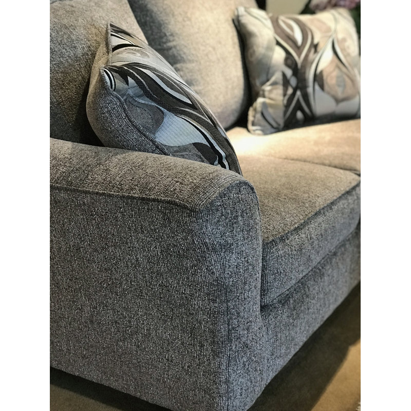 Camero Fabric Pillowback 2-Piece Living Room Set, Sofa And Loveseat, Brown, Gray