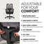 Chaise de bureau ergonomique Reon HON Ignition 2.0, inclinaison avancée, structure noire, noir-119729034-119729033-119729028