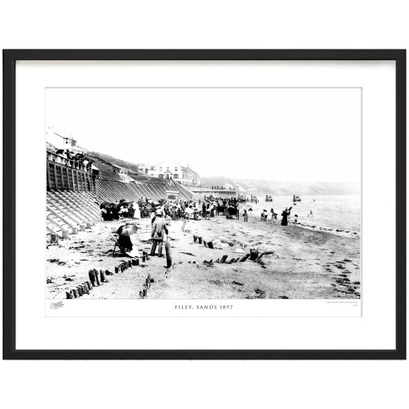 Filey, Sands 1897 - Single Picture Frame Print, 40cm H x 50cm W x 2.3cm D