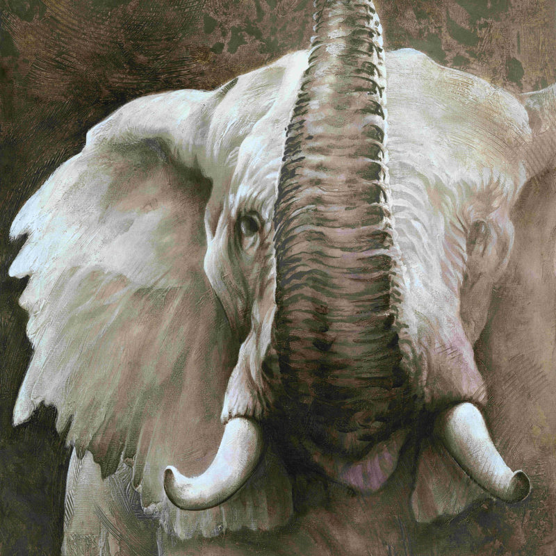 " Elephant Raising Trunk ", 12" H x 12" W