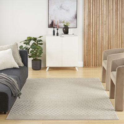 Tapis beige moderne sans souci Latitude Run®