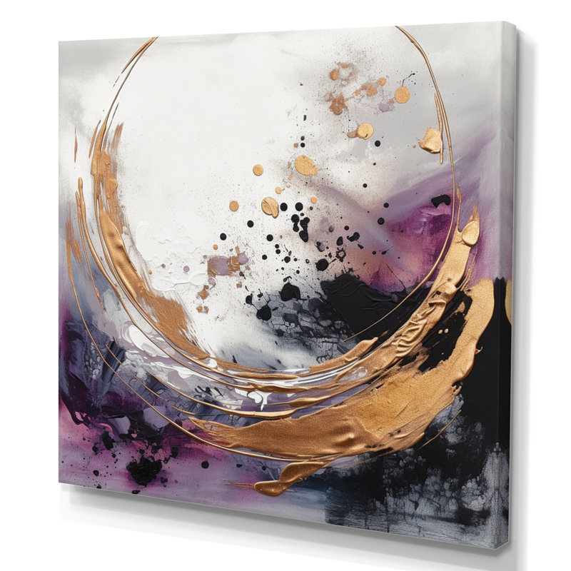 Circlar Design Solid Marble Art I - Décoration murale abstraite en marbre, H 16 po x l 16 po x P 1 po, Toile tendue