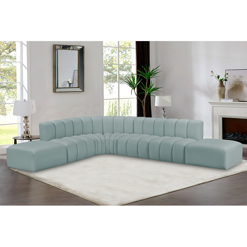 Hummell Upholstered 172 " Sofa, Mint Vegan Leather