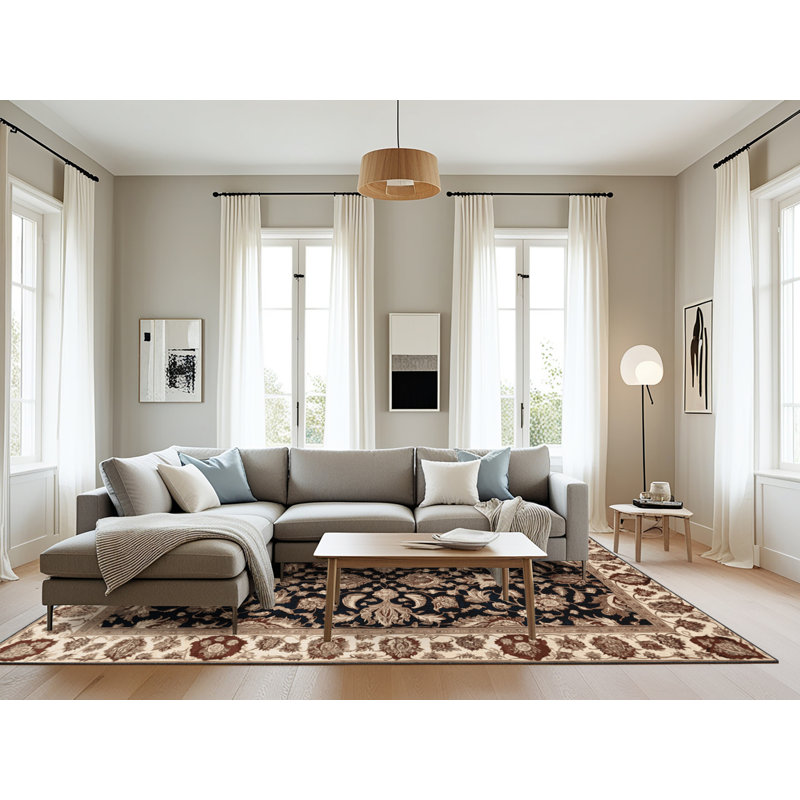 Tapis brun turc lavable à la machine, Rectangle 6 pi x 9 pi