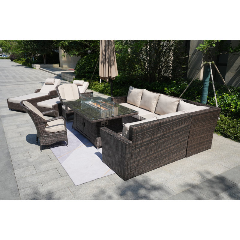 Algird 10 - Person Patio Conversation Set with Cushions