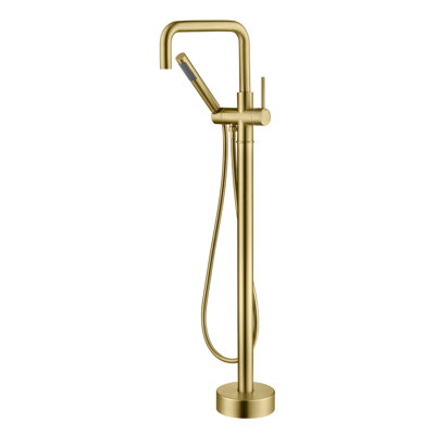 Sumerain Floor Mount Tub Faucet With Handheld Shower, Freestanding Bathtub Faucet Tub Filler Icc-es Certified- 9.48gpm High Flow