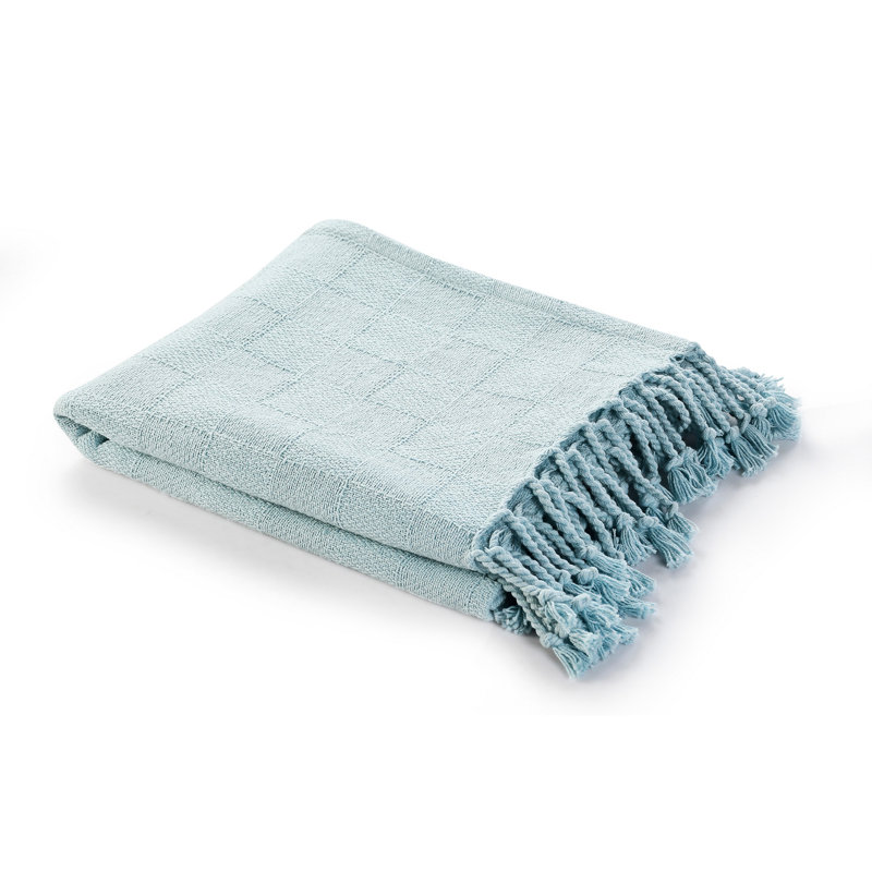 Jeté 100% coton , Bleu clair