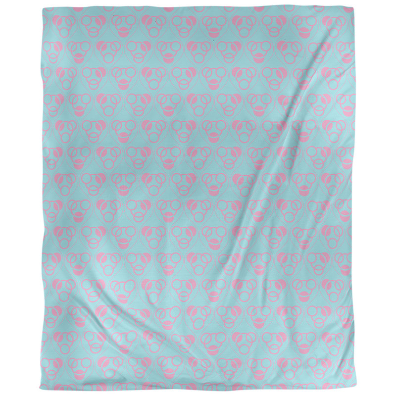 Housse de couette simple Circles Waves, Housse de couette simple TG, Microfibre, Bleu sarcelle / rose