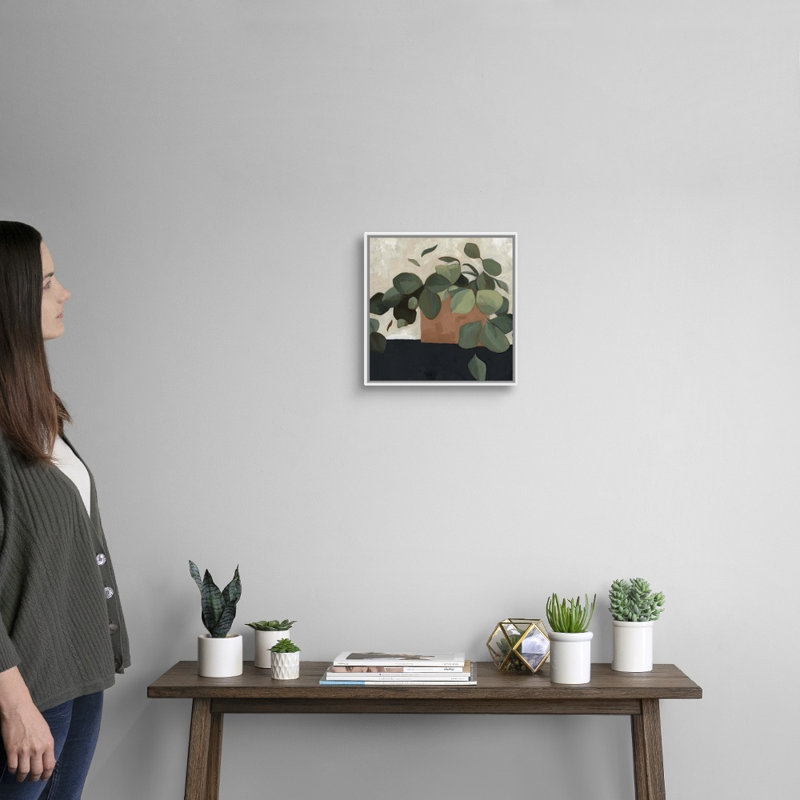 Jade Hoya II, art mural sur toile, Toile avec cadre blanc, H 14 po x l 14 po