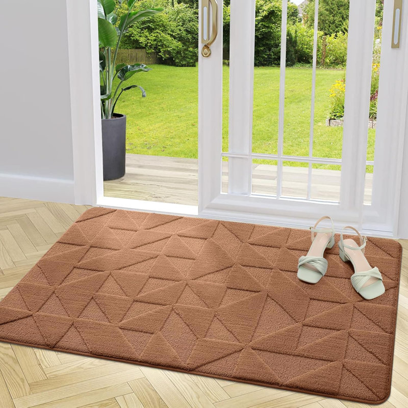 Door Mats Indoor, Machine Washable, Brown, 80 cm W x 120 cm L