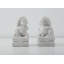 Dakota Fields 7,9 po Grande paire de lions en marbre blanc