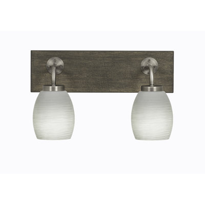 Barre d'éclairage de salle de bain 2 lumières Oxbridge avec finition en métal et verre blanc de 5 po