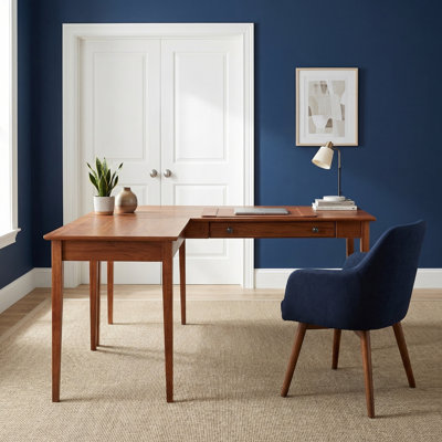 Malani L-Shape Solid Wood Wedge Desk Left