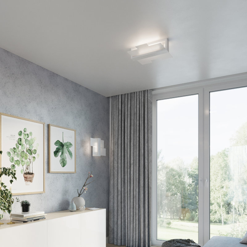 Karragullen Frosted Glass Flush Mount, White