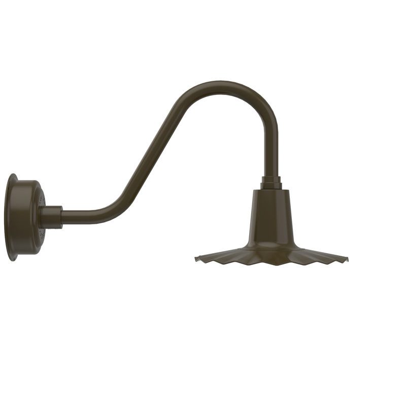 Luminaire de grange d’extérieur à del Iris, H 7,5 po x l 12 po x P 12 po, Bronze acajou