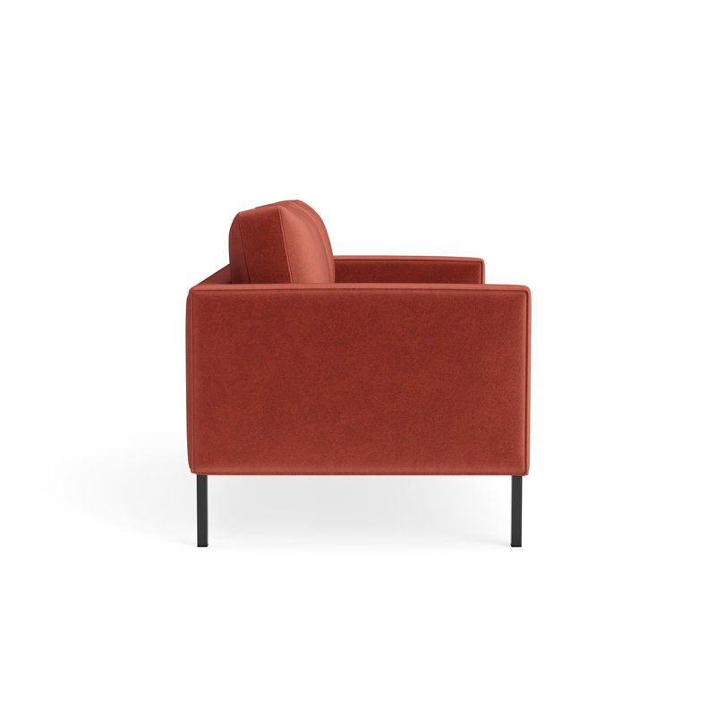 MTO - Paramount Sofa Metal Legs, 32" H x 66" W x 34" D, Tomato Velvet