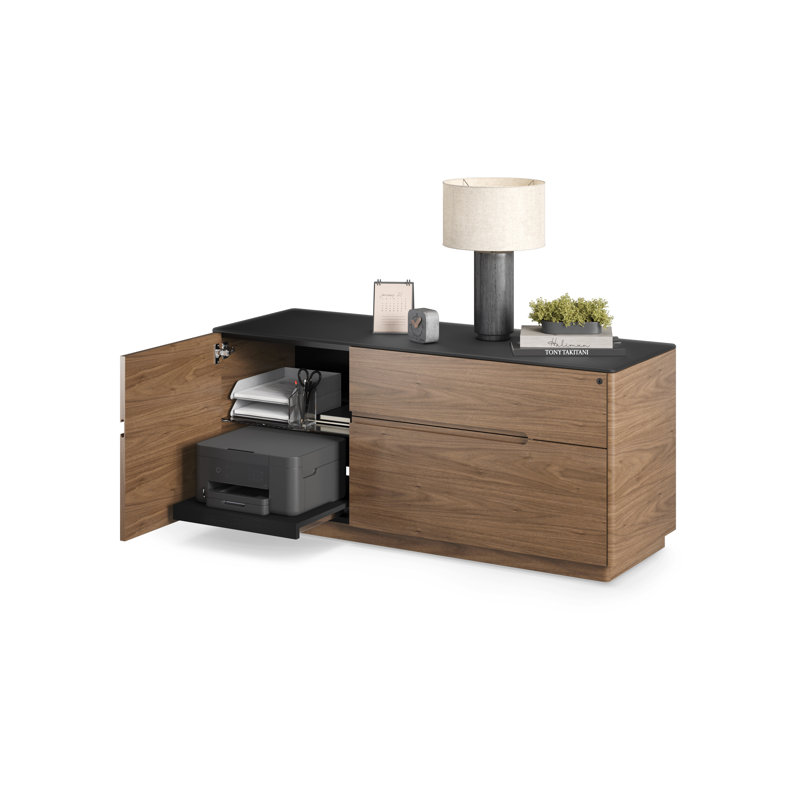 Luma 2 - Drawer File Cabinet, Walnut/Black