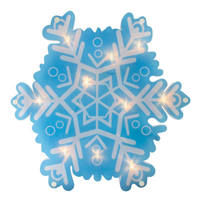 11.75" Lighted Snowflake Christmas Window Silhouette