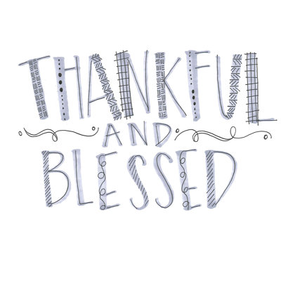 «Thankful and Blessed Decorative», art textuel sur toile tendue
