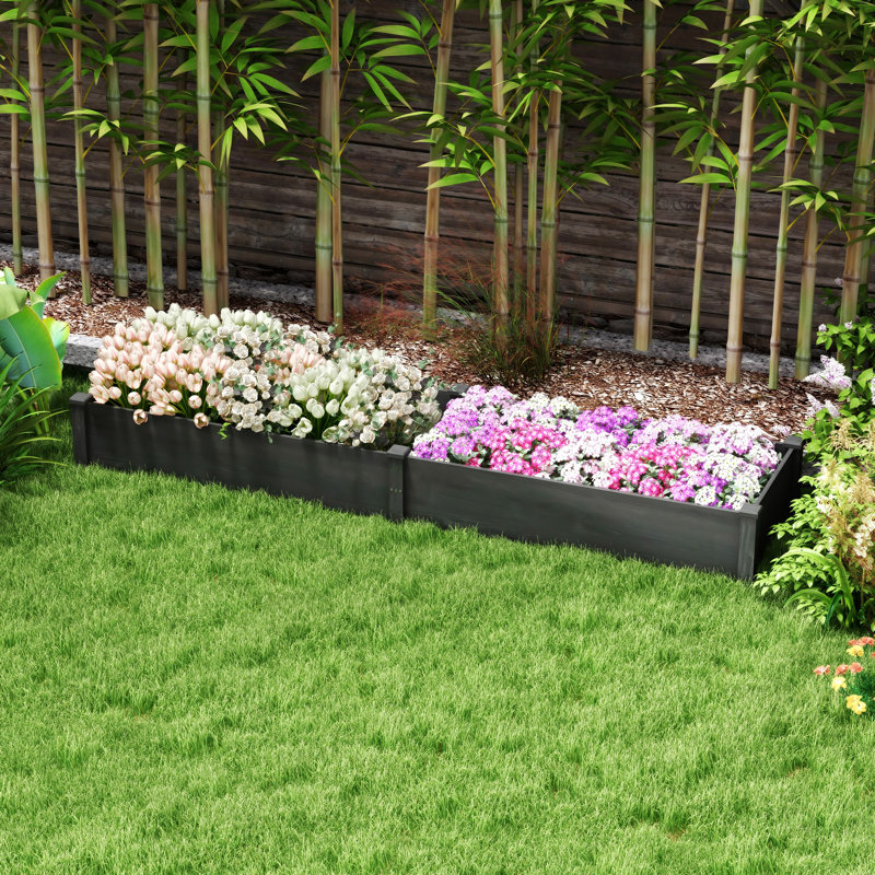 Ensemble de lit de jardin surélevé en bois 8 pi 2 po Outsunny