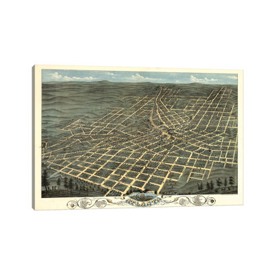 Atlanta Map 1871 - Wrapped Canvas Print