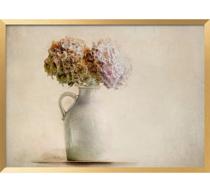 «Dry bouquet», art mural texturé encadré, Or, H 18 po x l 24 po