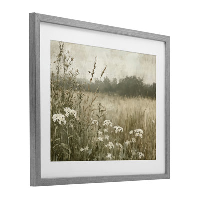 «Daisy Cluster in Meadow», reproduction encadrée sous verre, conception de Petal Prints Design