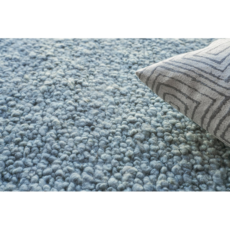 Borelli Wool Area Rug in Light Blue, Rectangle 9' x 12'