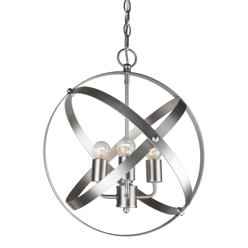 Cale 4 - Light Dimmable Globe Chandelier, Brushed Nickel