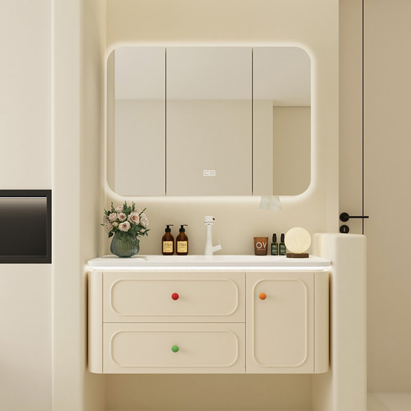Armoire de salle de bain de style français crème