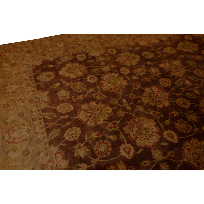 Hand Knotted Wool Area Rug in Plum
