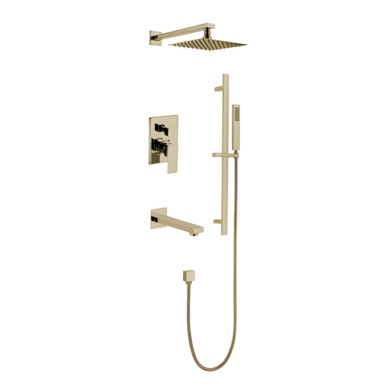 VASSO All-In-One Kit with Rough in-Valve, Brushed Gold