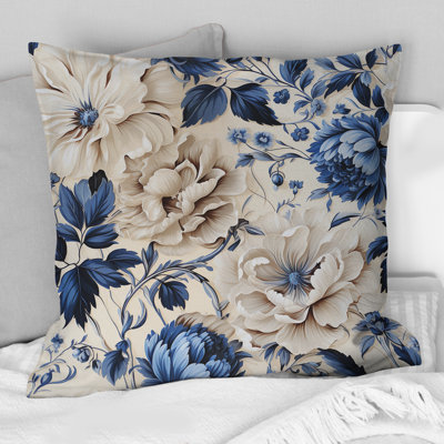 Coussin Blue Renaissance Florals Victorian