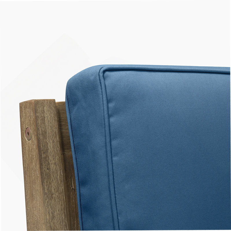 Fauteuil club avec coussins, Bleu