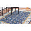 Tapis bleu / ivoire / jaune en laine touffeté à la main Rosalna-567694560