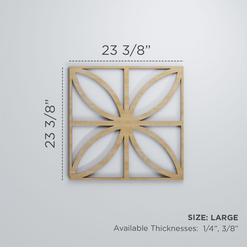 Panneaux muraux décoratifs en bois Sullivan, Bouleau, H 15 3/8 po x l 15 3/8 po x P 1/4 po