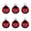 Christmas Glass Ball Ornament With Snowflake Place Card Holders - 2" - Red - Set Of 6