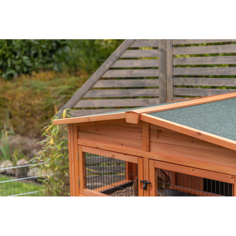 Large Two-Story Wooden Hutch for Guinea Pigs and Rabbits