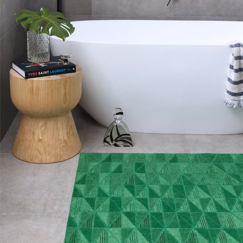 Geometric Area Rug in Green/Black, Runner 2'7" x 13'1"