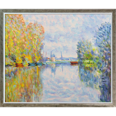 «Autumn on the seine at Argenteuil» par Claude Monet, peinture sur toile encadrée