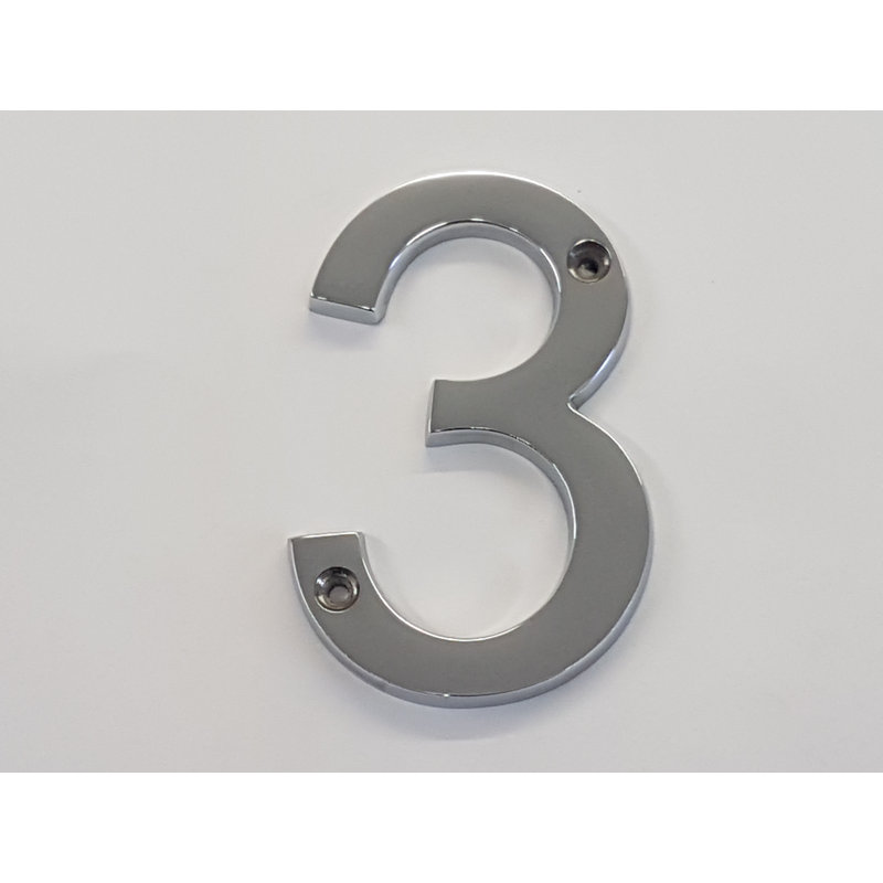 Makale 26.67cm H Reflective Metal House Number, 3