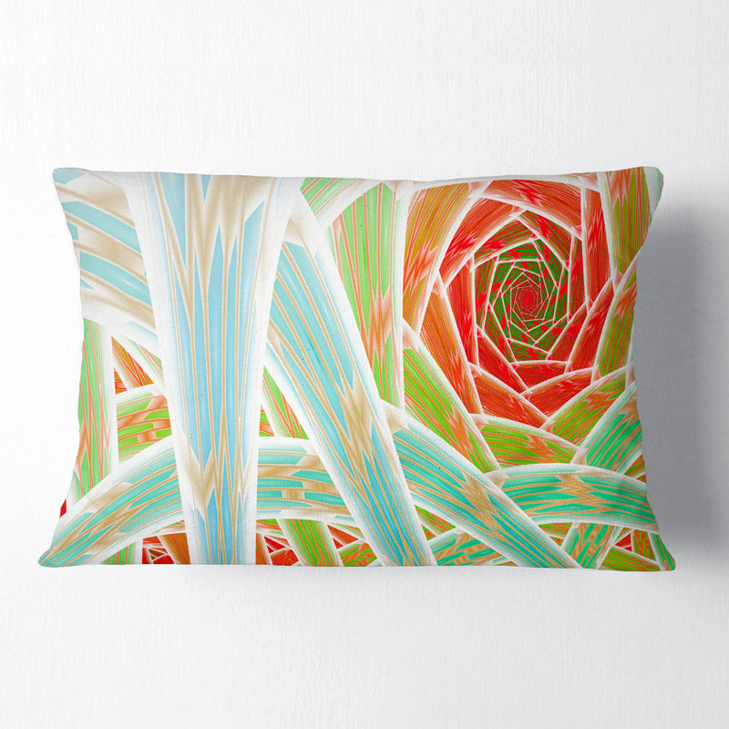 Fractal Endless Tunnel - Coussin imprimé abstrait, rouge