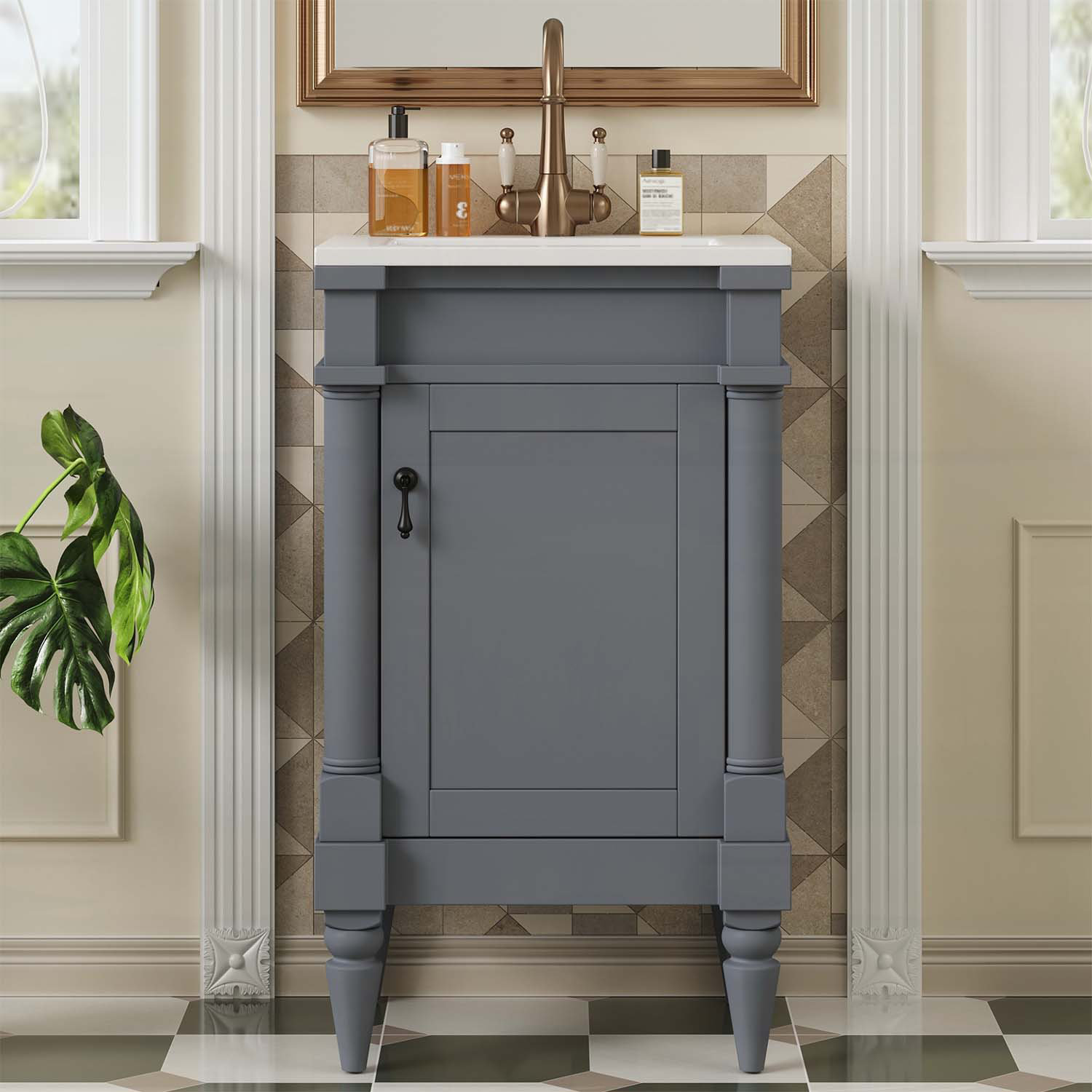 Wildon Home® 18-Inch Modern Bathroom Vanity with Sink,for Small Spaces